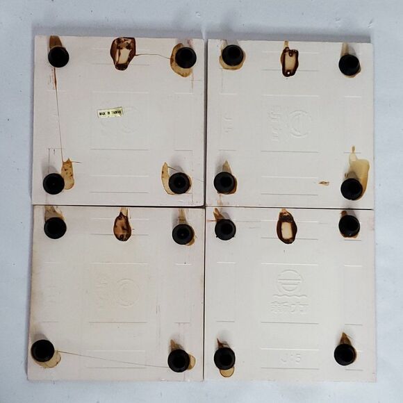 4 Christmas Ceramic Drink Coasters Cat Reindeer Panda Brown Bear Red Green - Picture 4 of 4